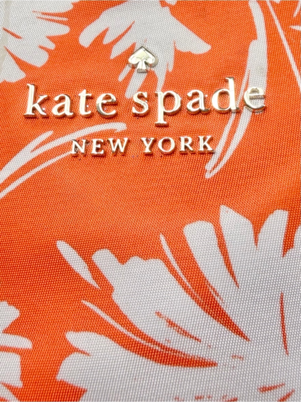 NWOT! Kate Spade Karissa Orange & White Nylon Floral Backpack - Picture 2 of 9